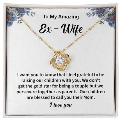 To My Amazing EX Wife Gifts Beautiful Love Knot Necklace with Card for