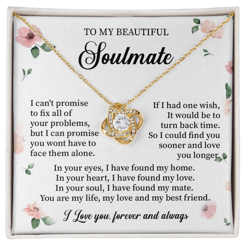 To My Beautiful soulmate necklace for women - my soulmate Love Knot ne