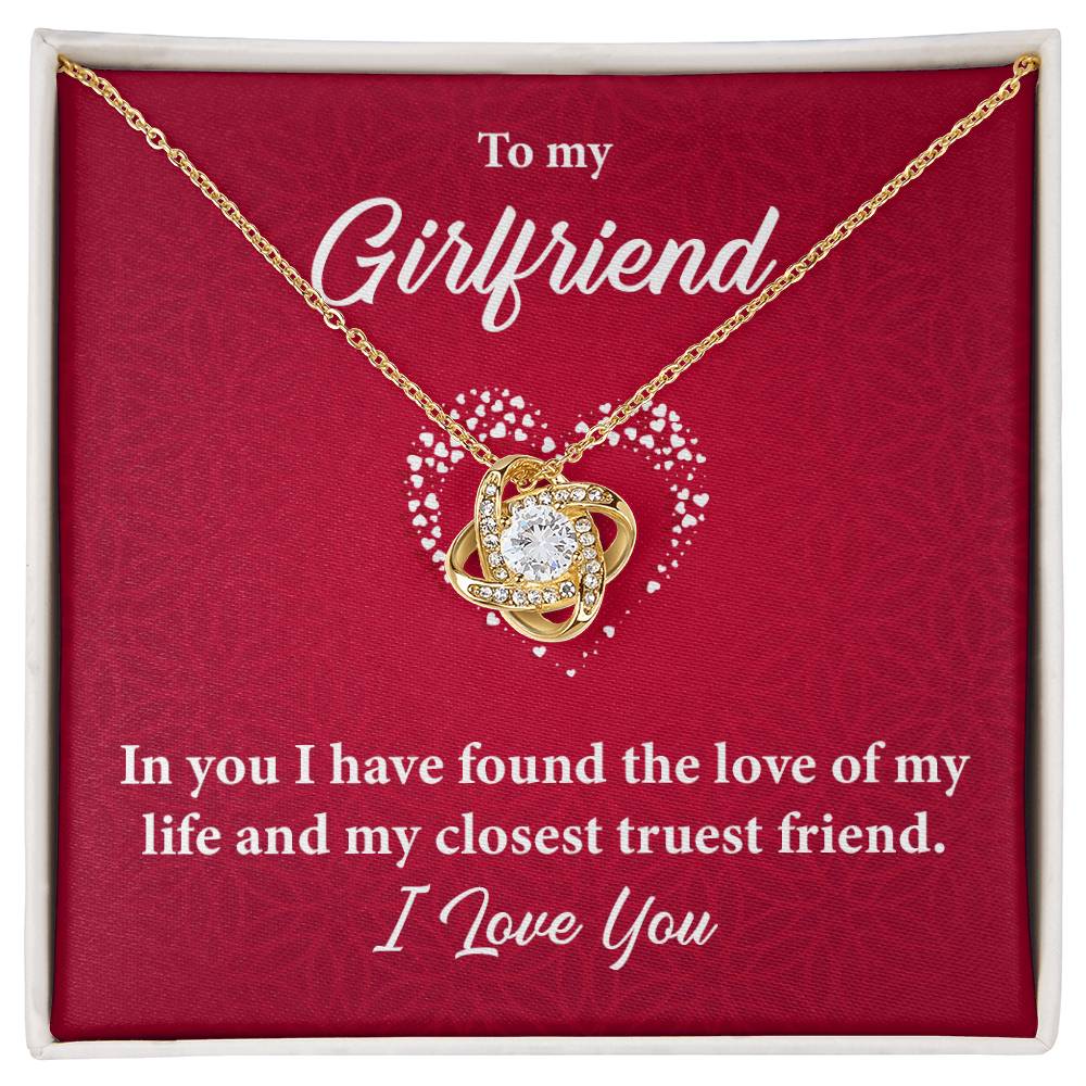 To My Truest Girlfriend Love Knot Necklace - My Gorgeous Girlfriend Ne