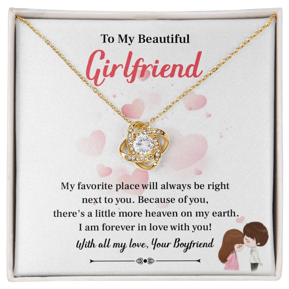 To My Beautiful  Girlfriend Love Knot Necklace - My Gorgeous Girlfrien