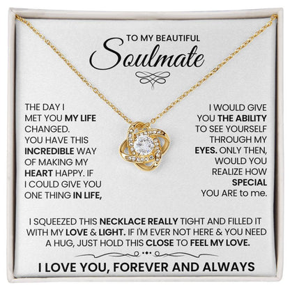 To My Beautiful Soulmate Necklace for Women, Girlfriend The Day