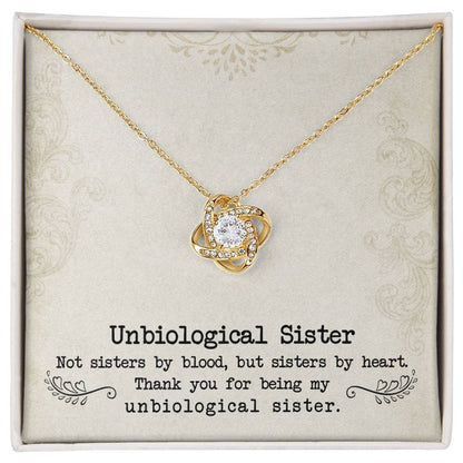 To My Unbiological Sister, Sister By Heart -Love Knot Necklace