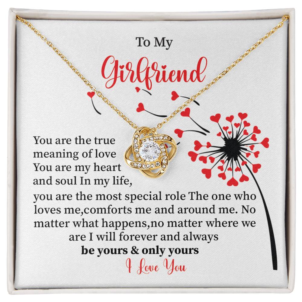 To My Girlfriend Love Knot Necklace - My Gorgeous Girlfriend Necklace 