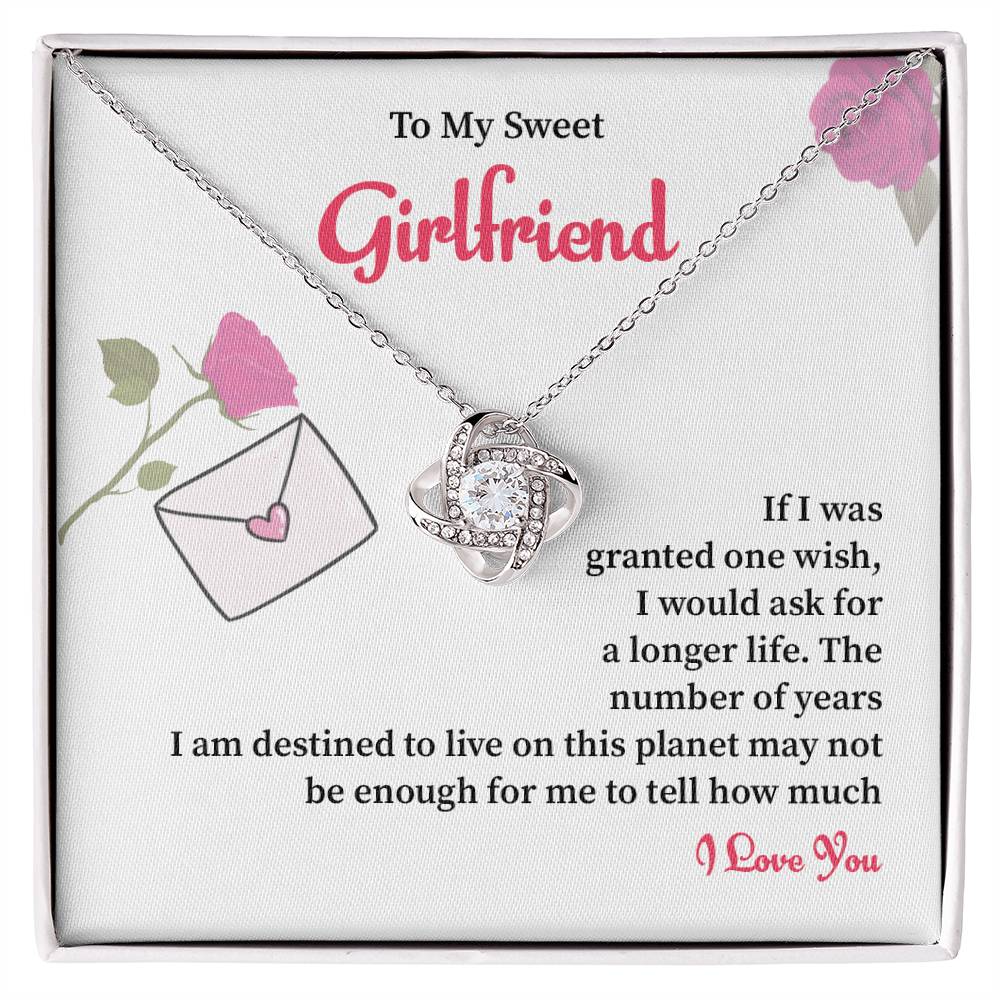 To My Sweet Girlfriend Love Knot Necklace - My Gorgeous Girlfriend Nec