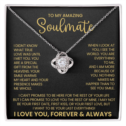 To My Amazing Soulmate Love Knot Necklace – Gift From Heaven — product thumbnail 2