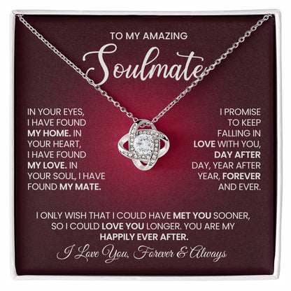 To My Amazing Soulmate Love Knot Necklace – My Happily Ever After — product thumbnail 2