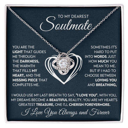 To My Dearest Soulmate Love Knot Necklace – You Complete Me — product thumbnail 2