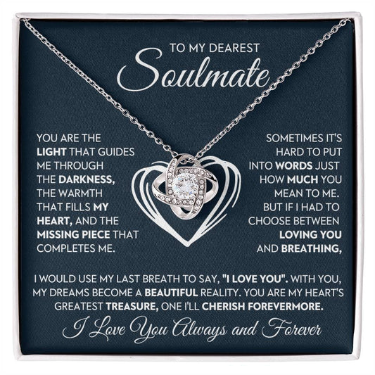 To My Dearest Soulmate Love Knot Necklace – You Complete Me
