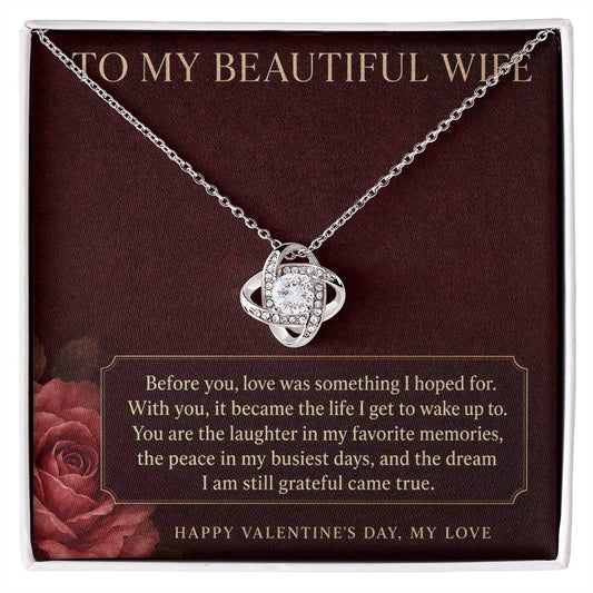 Love Knot Necklace for Wife from Husband – My Dream Come True
