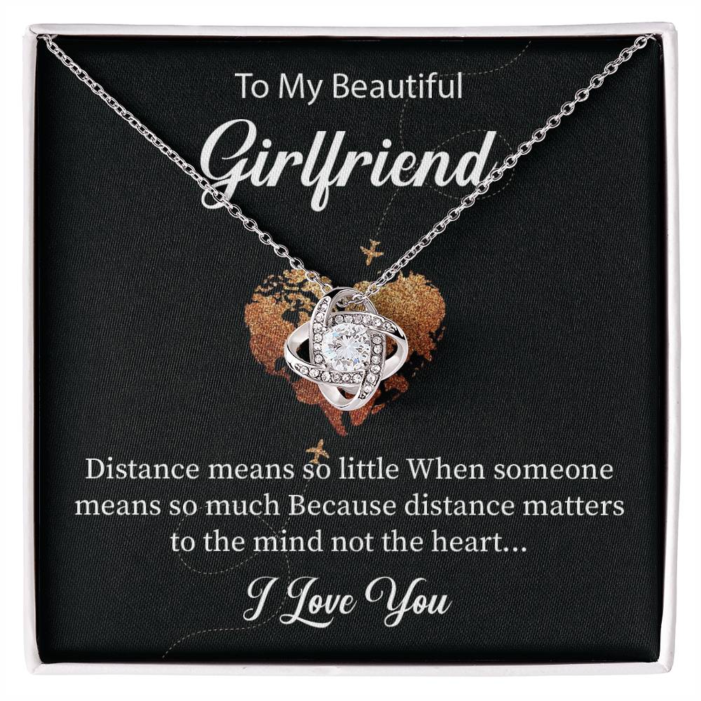 To My Gorgeous Beautiful Girlfriend Necklace With Message Card Long Di