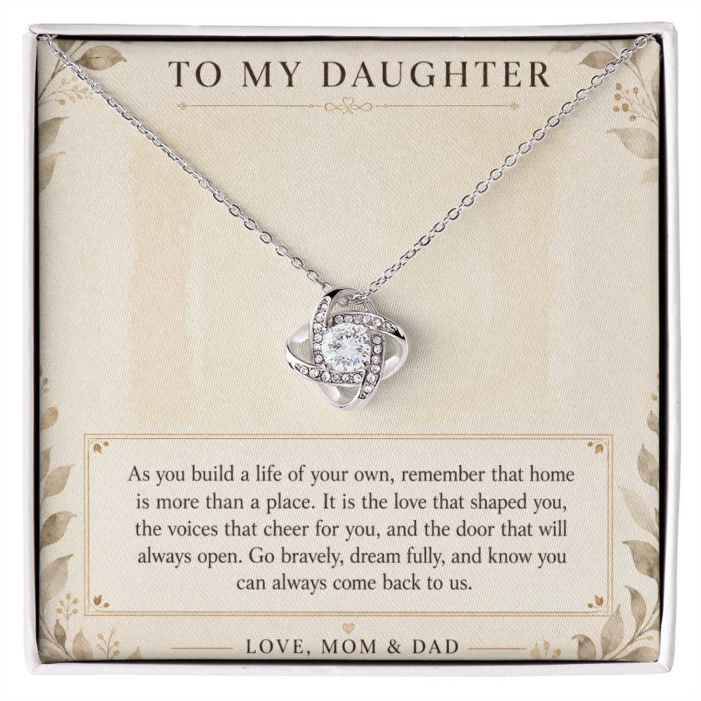 Love Knot Necklace for Daughter from Mom & Dad – Home Is Always Here — product image 2