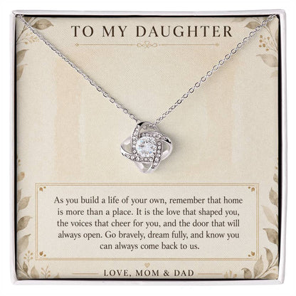 Love Knot Necklace for Daughter from Mom & Dad – Home Is Always Here — product thumbnail 2