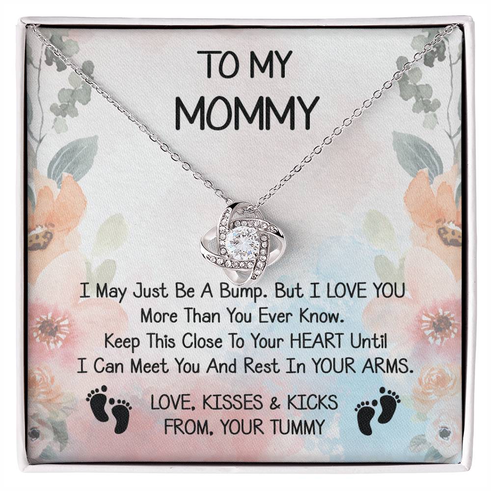 Mommy Gift Love Knot Necklace With Beautiful Message Card for New Momm