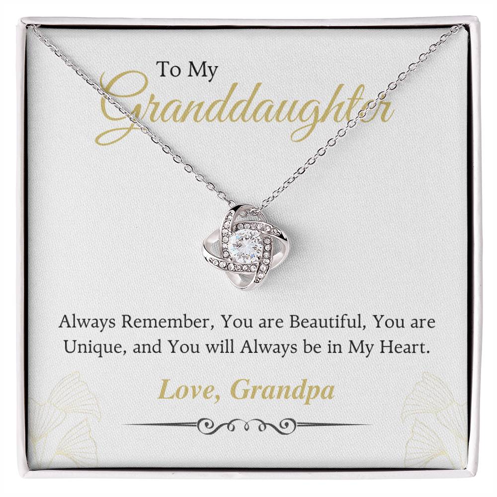 To My Granddaughter Love Knot Necklace – Always in My Heart — product image 2