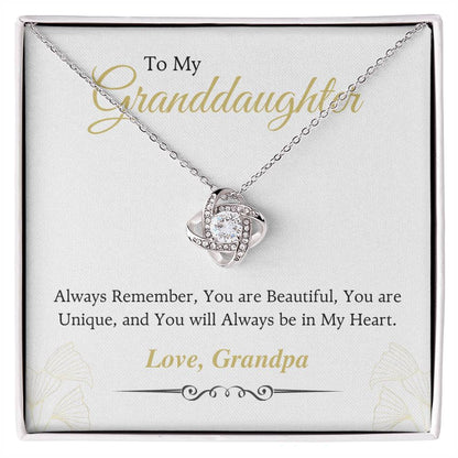 To My Granddaughter Love Knot Necklace – Always in My Heart — product thumbnail 2