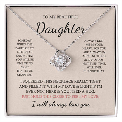 To My Daughter Love Knot Necklace – My Most Beautiful Chapter