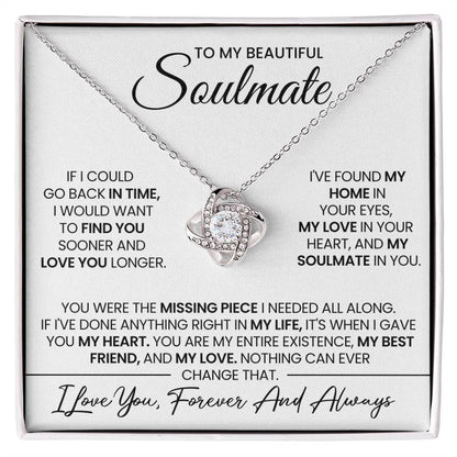 To My Soulmate Love Knot Necklace – Missing Piece — product thumbnail 2