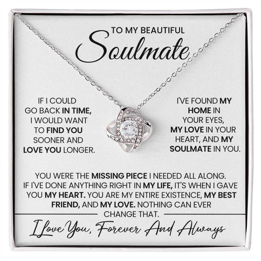 To My Soulmate Love Knot Necklace – Missing Piece