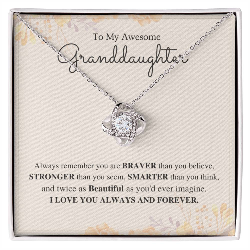 To My Granddaughter Love Knot Necklace – Always Remember You Are Loved — product image 18