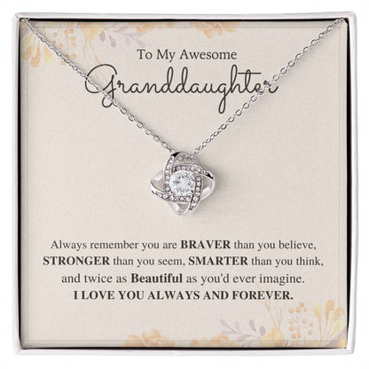 To My Granddaughter Love Knot Necklace – Always Remember You Are Loved — product thumbnail 18