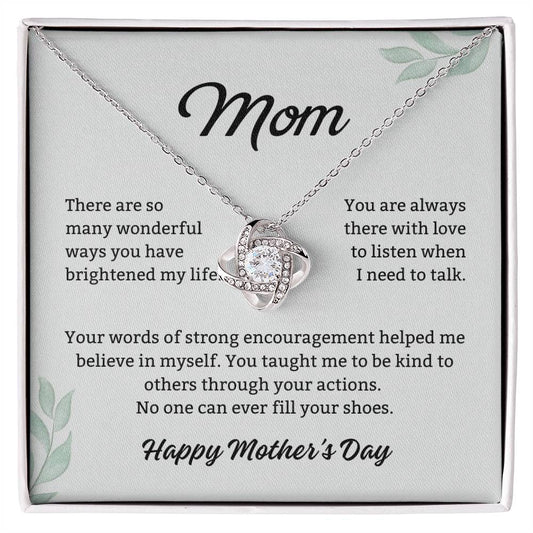 Mom Love Knot Necklace – Your Encouragement Made Me Strong