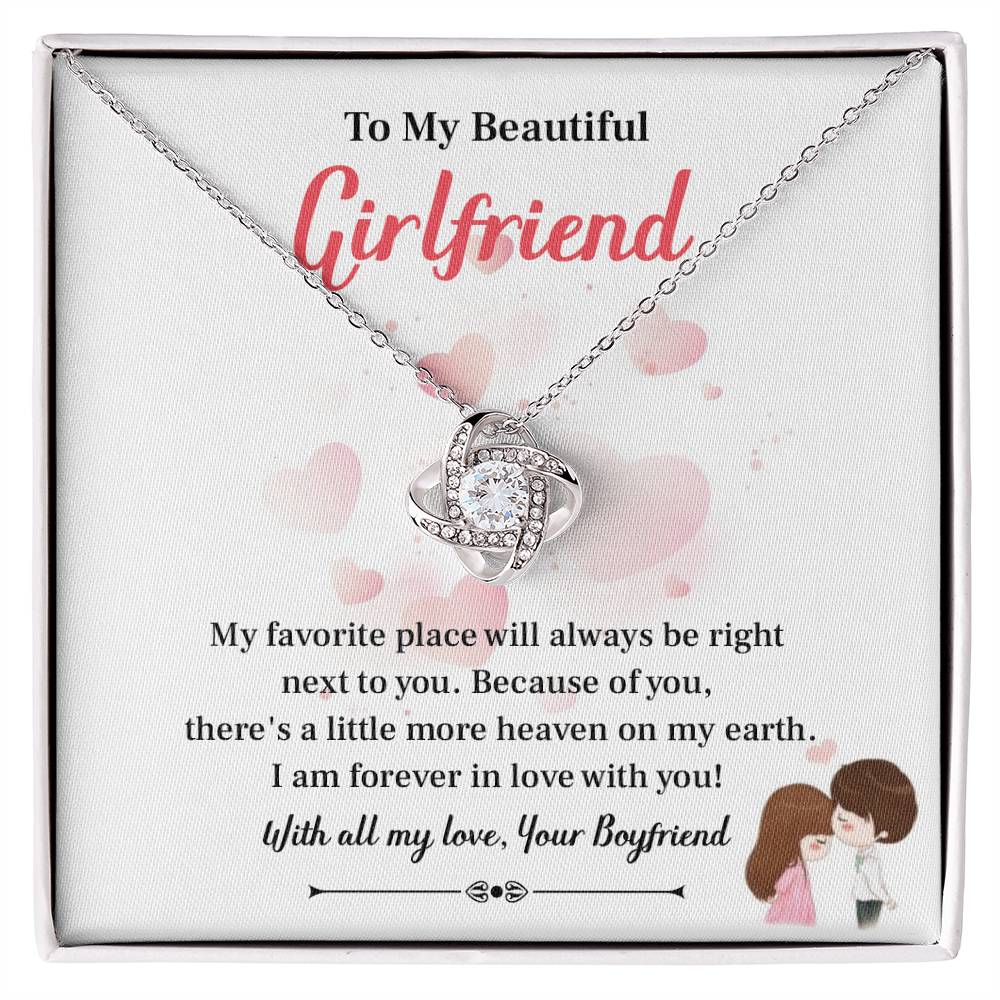 To My Beautiful  Girlfriend Love Knot Necklace - My Gorgeous Girlfrien