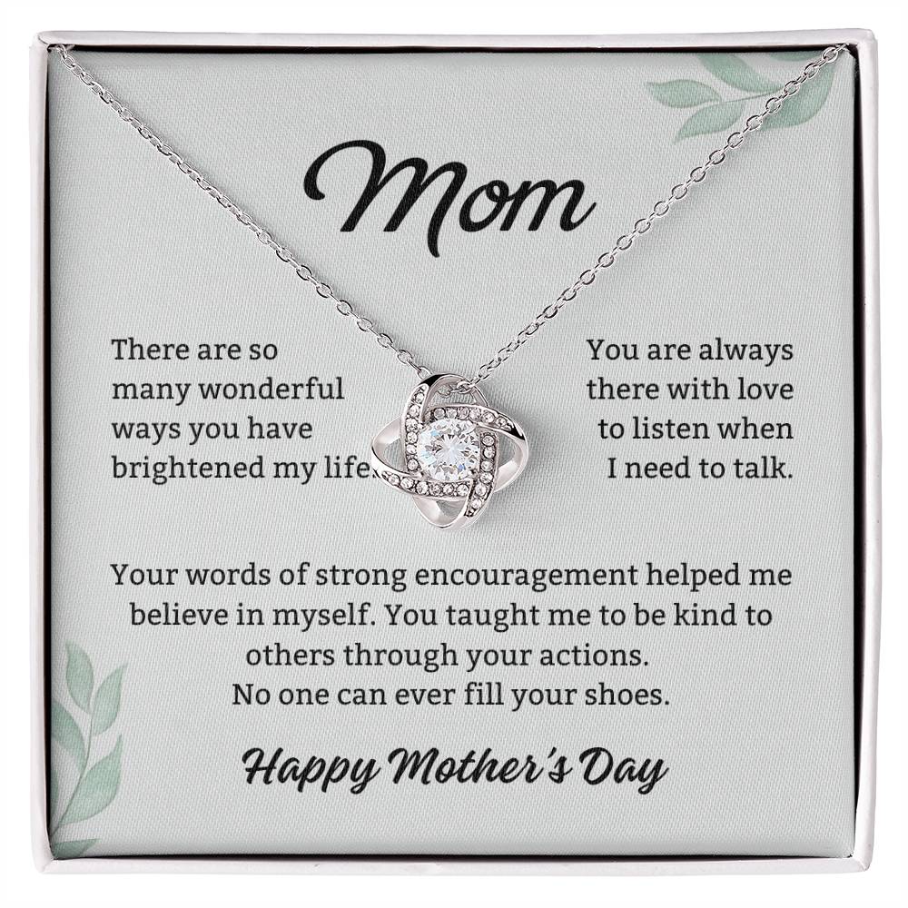 Mom Love Knot Necklace – Your Encouragement Made Me Strong