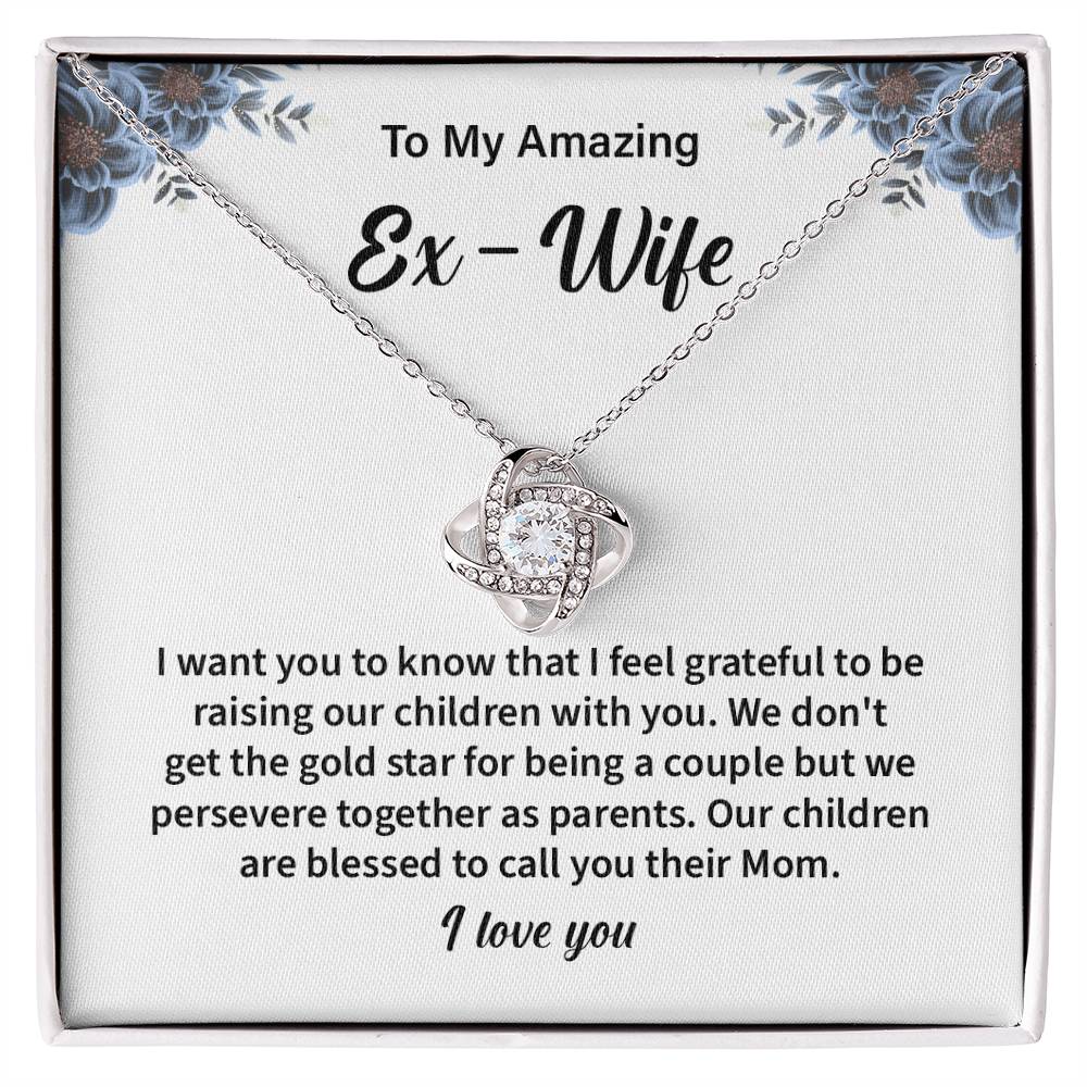 To My Amazing EX Wife Gifts Beautiful Love Knot Necklace with Card for