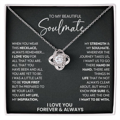 To My Beautiful Soulmate Love Knot Necklace – All That You Are — product thumbnail 2