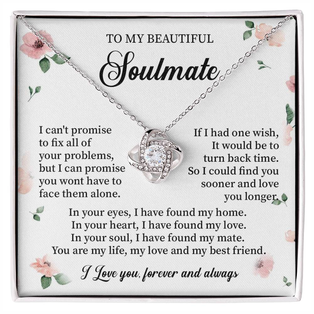 To My Beautiful soulmate necklace for women - my soulmate Love Knot ne