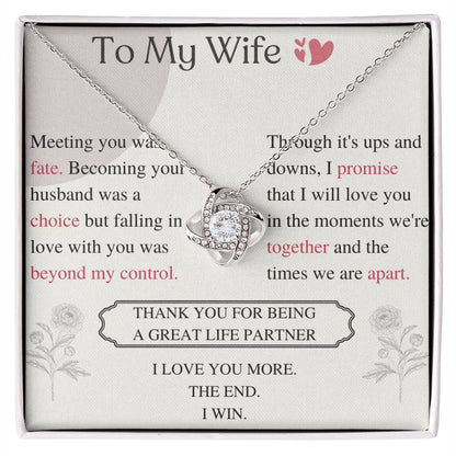 To My Wife Love Knot Necklace – My Great Life Partner