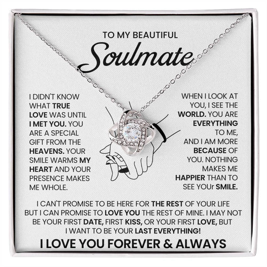 To My Beautiful Soulmate Love Knot Necklace – My Special Gift
