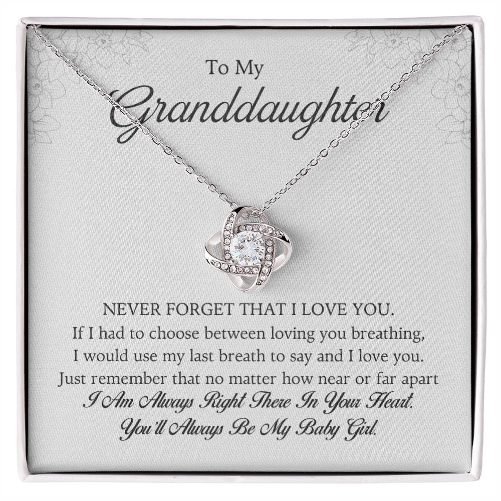 To My Granddaughter Love Knot Necklace – Never Forget My Love — product image 1