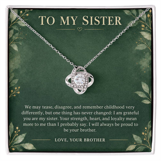 Love Knot Necklace for Sister – From Your Brother With Love