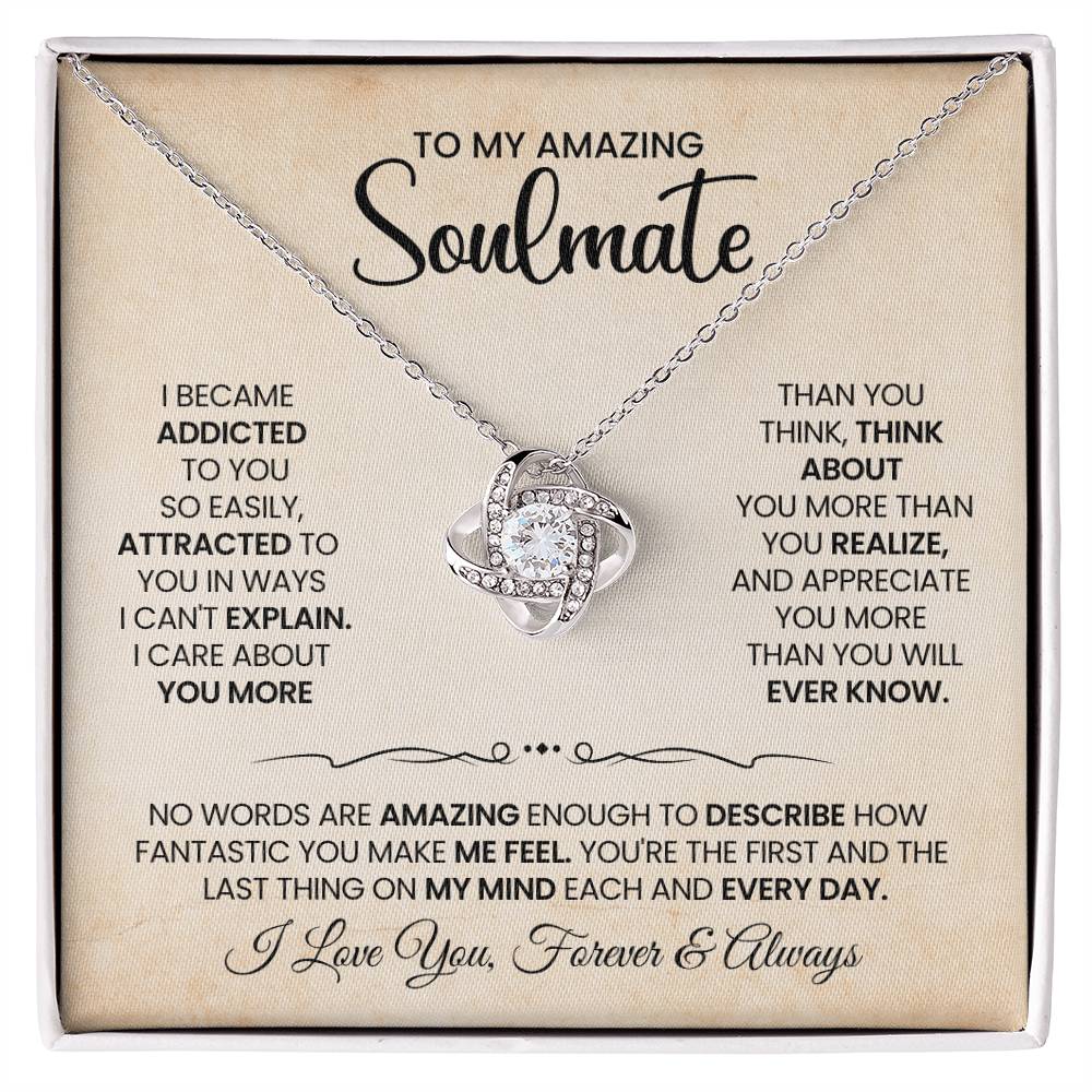 To My Amazing Soulmate Love Knot Necklace – More Than You Know — product image 2