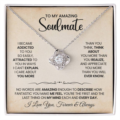To My Amazing Soulmate Love Knot Necklace – More Than You Know — product thumbnail 2