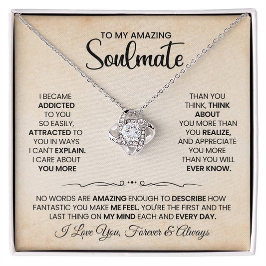 To My Amazing Soulmate Love Knot Necklace – More Than You Know