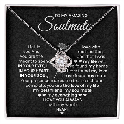 To My Amazing Soulmate Love Knot Necklace – Love of My Life — product thumbnail 2