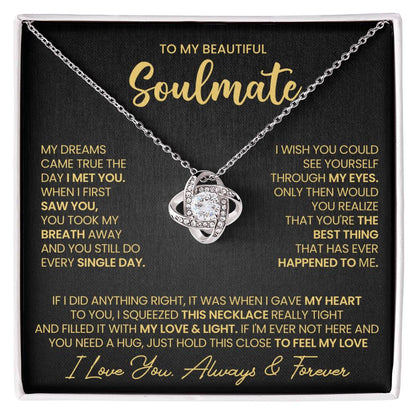 To My Soulmate Love Knot Necklace – Dreams Came True — product thumbnail 2