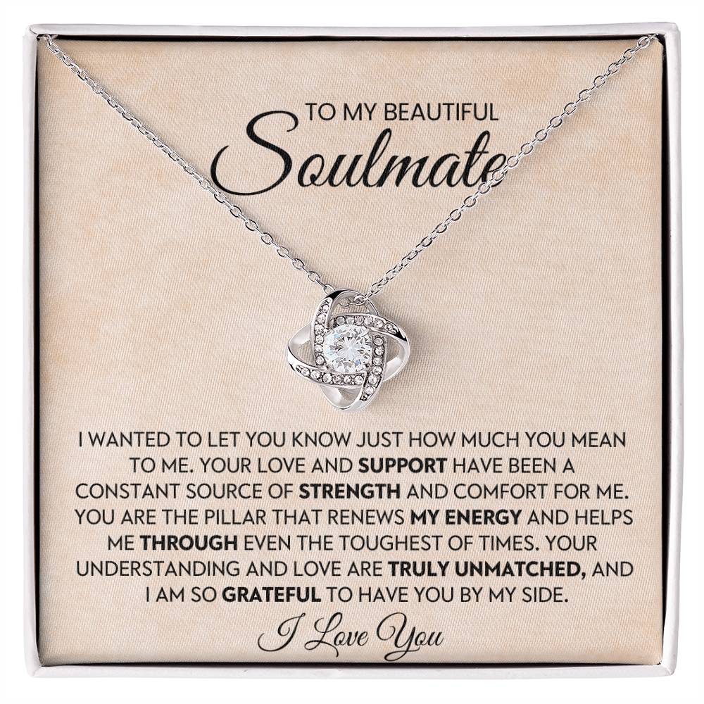 To My Beautiful Soulmate Love Knot Necklace – My Pillar of Strength — product image 2