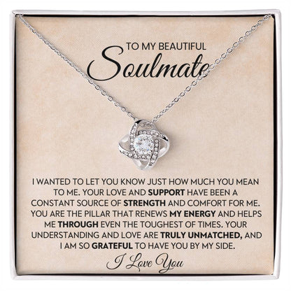 To My Beautiful Soulmate Love Knot Necklace – My Pillar of Strength — product thumbnail 2
