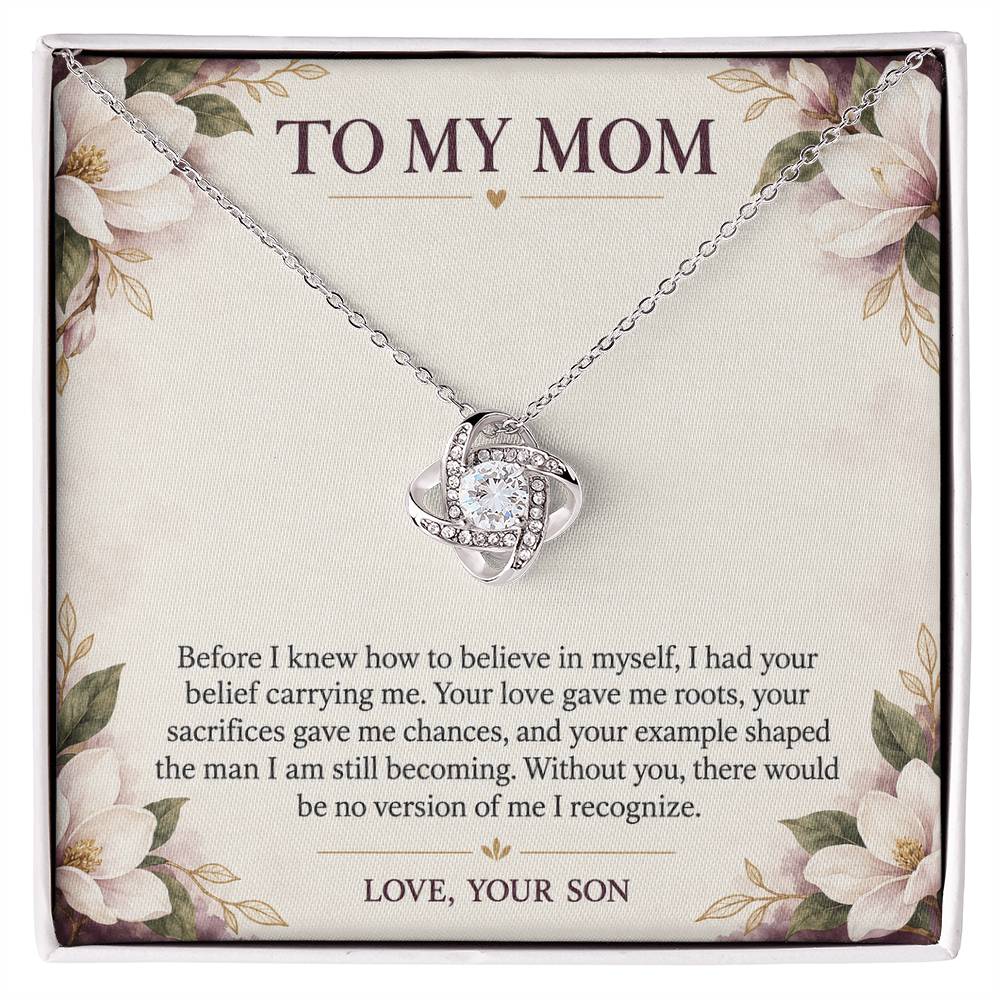 Love Knot Necklace for Mom from Son – Without You There Is No Me — product image 2
