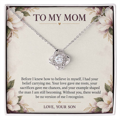 Love Knot Necklace for Mom from Son – Without You There Is No Me — product thumbnail 2