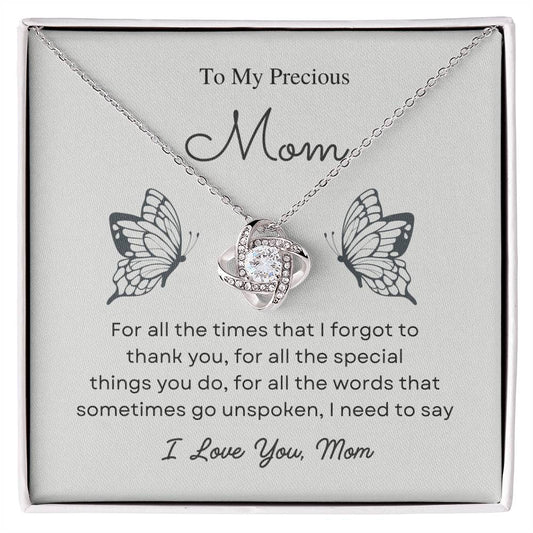 To My Mom Love Knot Necklace – Words That Go Unspoken