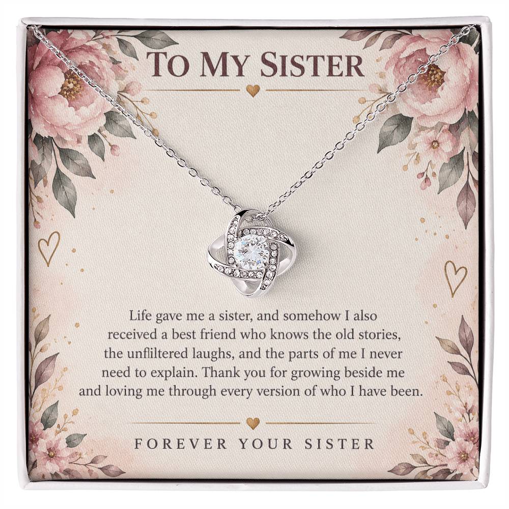 Love Knot Necklace for Sister from Sister – My Built-In Best Friend — product image 2