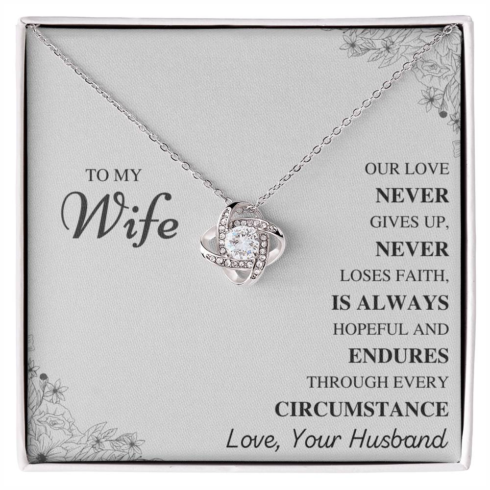 To My Wife Love Knot Necklace – Our Love Never Gives Up — product image 2