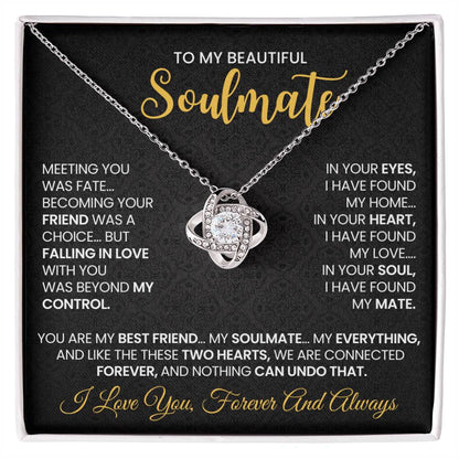 To My Beautiful Soulmate Love Knot Necklace – Connected Forever — product thumbnail 2