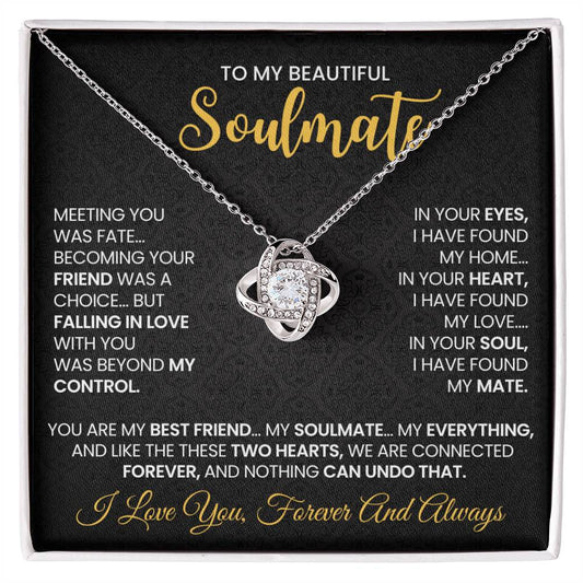 To My Beautiful Soulmate Love Knot Necklace – Connected Forever
