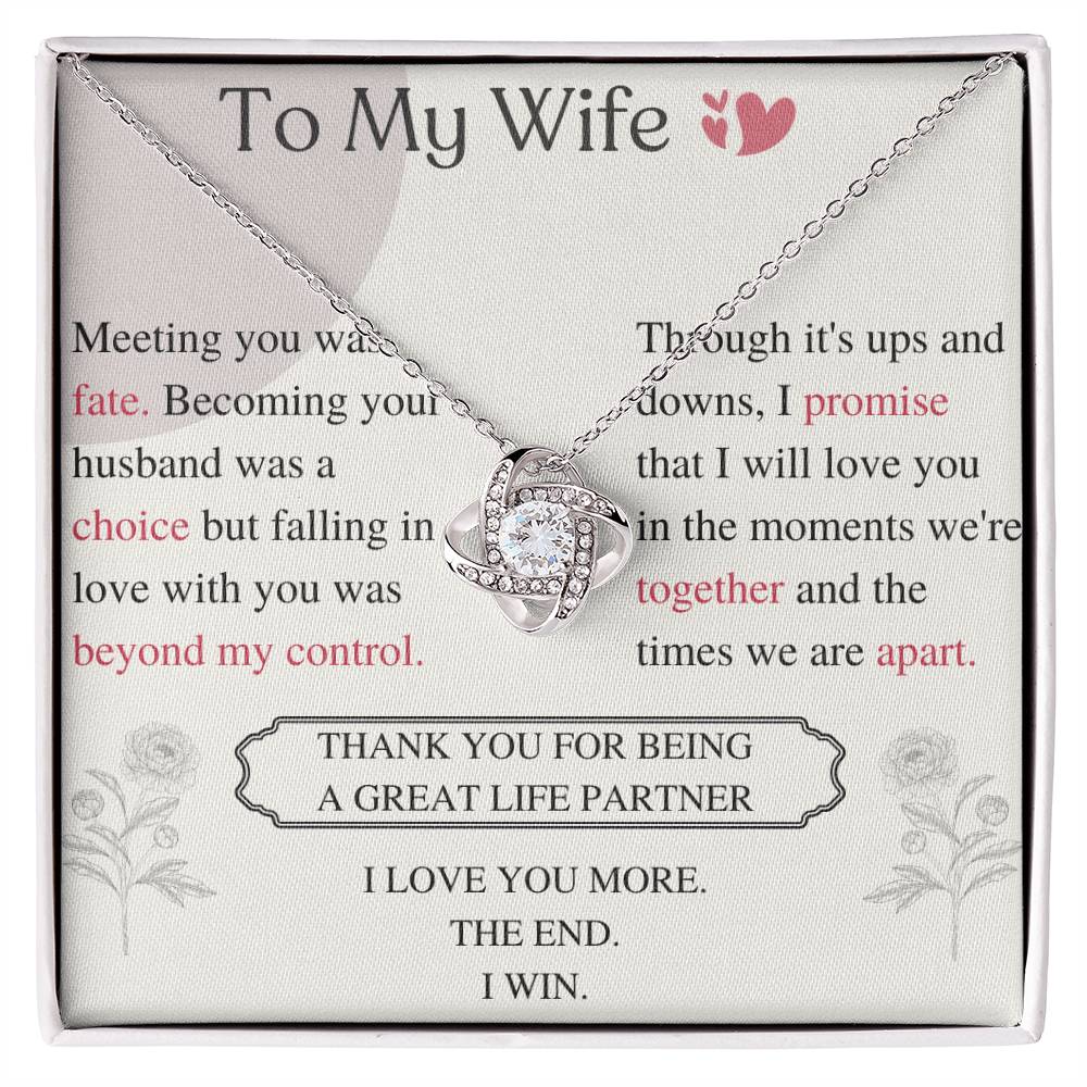 To My Wife Love Knot Necklace – Thank You for Being My Wife — product image 2