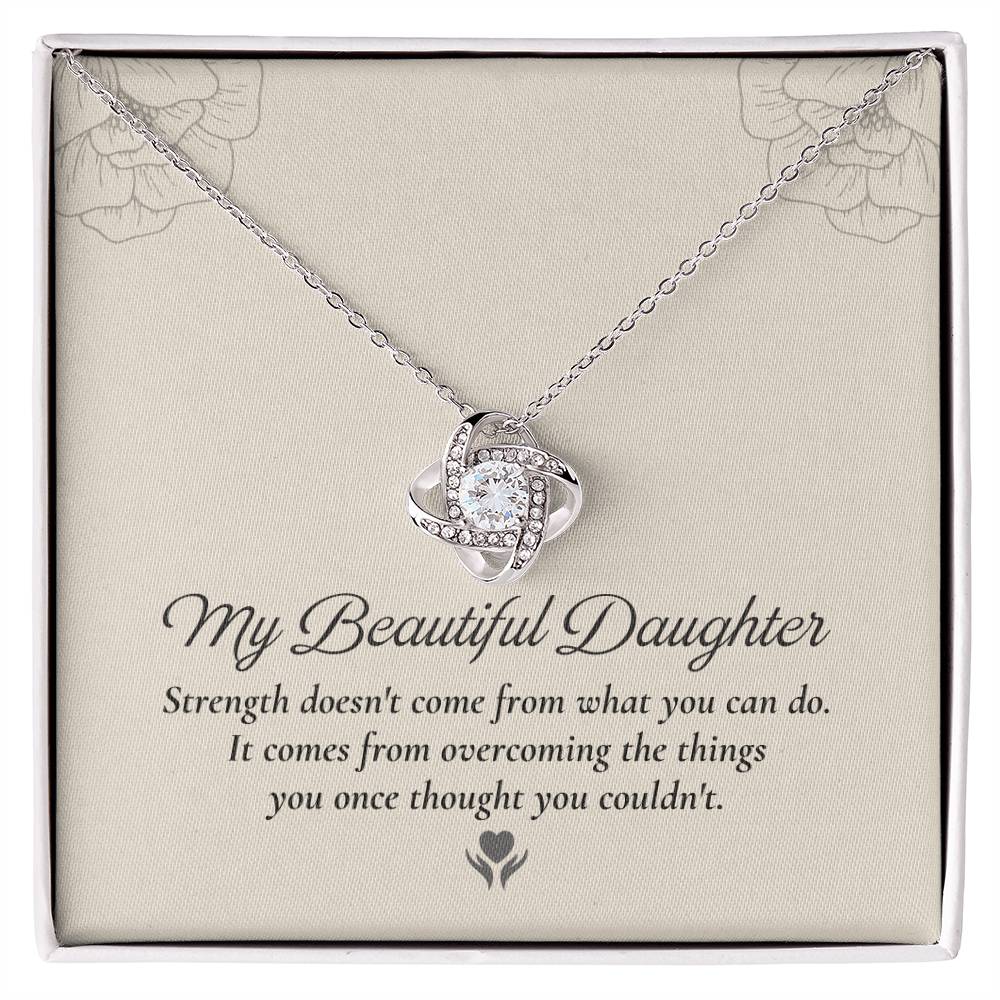 To My Daughter Love Knot Necklace – Strength and Courage — product image 2